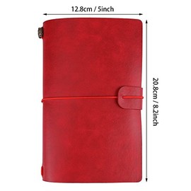 Cuaderno Viajeros Colores Clásico Piel Sintética Diario Personalizado Rellenable Rojo