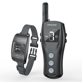 Petsuper Dog Shock Collar - Electric Dog Training Collar with Remote 1600FT,Innovative IP67 Waterproof Rechargeable E-Collar with 3 Training Modes for All Breeds