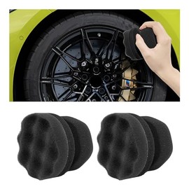 2 aplicadores de brillo de neumáticos, almohadillas aplicadoras de espuma reutilizables para neumáticos de automóvil con diseño ergonómico, herramient