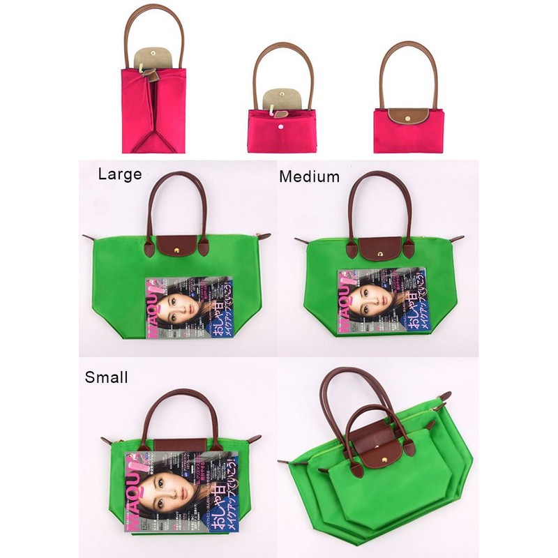 Blostirno Women’s Foldable Tote Bag/Hand Bag, Nylon, Waterproof, Large Capacity,