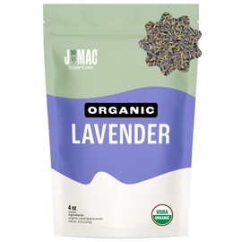 J MAC BOTANICALS, Organic Lavender Flower (4 oz), Dried Lavender Flowers, Buds, Manufactured in The USA