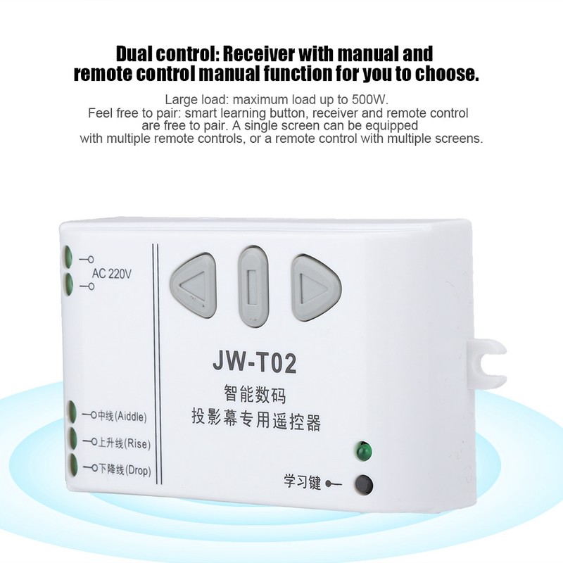 Projection Screen Wireless Remote Control Switch Up Down Reversing Controller(433Mhz)