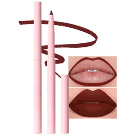Kaely Matte Velvet Lip Liner Pencils Retractable for Shaping & Sculpting Lips, Wine Red Lip Pencils for Women Long Lasting Waterproof Rich Lip Colors Liner Crayon Lipstick delineador de labios 02