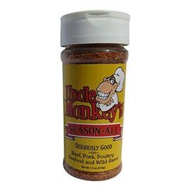 Uncle Monkeys Season All, Gourmet BBQ Rub and Seasoning for Meats and Vegetables, One 7.5 Ounce Bottle