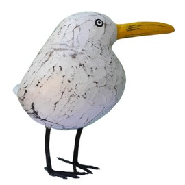 ART-CRAFT Hand-carved decorative seagull in shabby chic style - maritime wooden sculpture 18 cm high