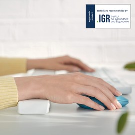 Leitz Verstellbare Handgelenkauflage für die Maus, Schaumstoffgepolsterte Handgelenkstütze, Für Rechts- und Linkshänder, IGR-zertifiziert, Ergo Cosy Serie, Grau, 64830085