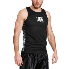 LEONE 1947, Canottiera Boxe, Nero, L, AB726