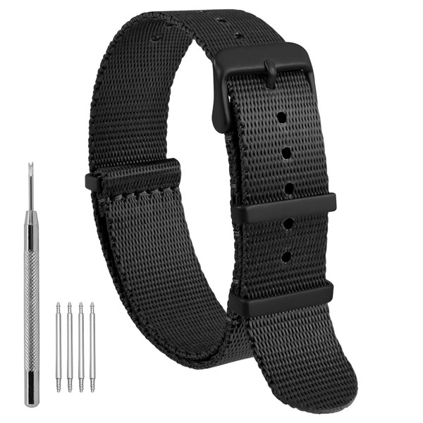 WOCCI Military Nylon Watch Straps, One Piece Replacement Strap Made