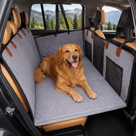 Dog Car Seat Cover for Travel – Waterproof Back Seat Hammock & Extender with Non-Slip Scratch-Resistant Oxford Fabric