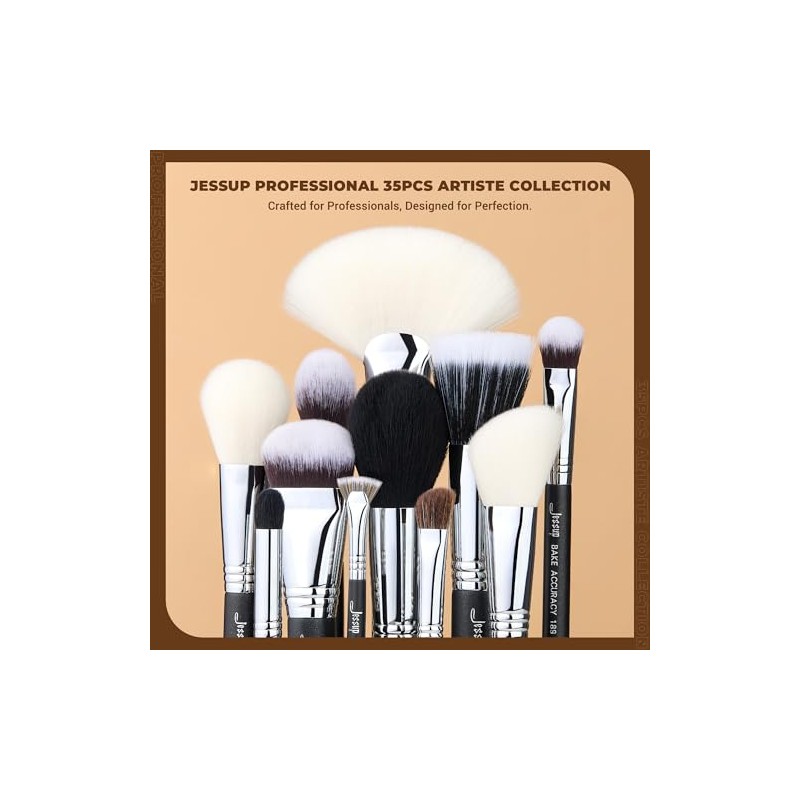 Jessup Set 35 Brochas de Maquillaje Profesionales para Rostro y