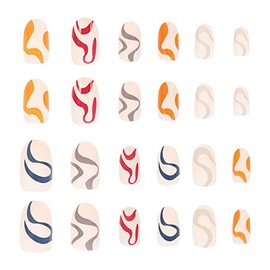 FRCOLOR Fake Nails of Artful Press Fingernails for Unique Manicure Designs Easy Application Removal for Home Salon Use