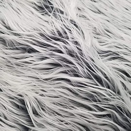 Texco Inc 3 Inches Long Pile Mongolian Faux Fur Fabric, Silver Frost 1 Yard