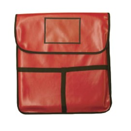 FSE PLPB020 Pizza Delivery Bag, 20" x 20" x 5", Holds (2) 18" Pizzas, Velcro Fasteners, Ventilation Holes, Foam Insulated, leatheroid PVC, with Nylon Edges, T-Strap Handle, red