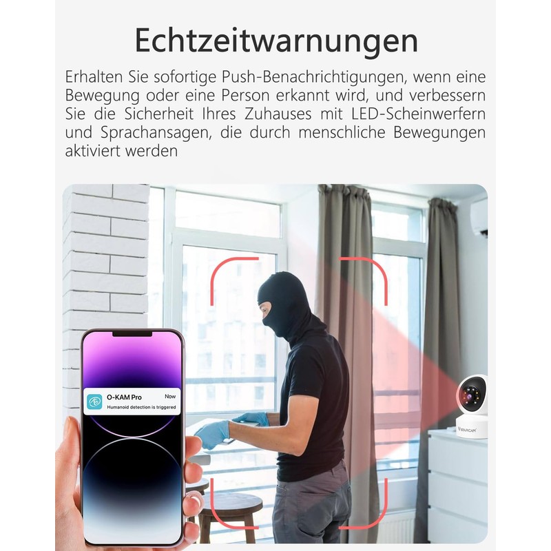 VSTARCAM Indoor Surveillance Camera - 2K QHD, 360° WLAN Indoor