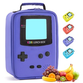 Hairao Kids Lunch Box Insulated Soft Lunch Bag Leather Lunch Box Gameboy Mini Cooler Back to School Thermal Meal Tote Kit Boys Girls Teens
