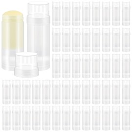 Teenyyou 50 Pcs 60ml/2oz Empty Deodorant Containers Twist Up Plastic Filling Bottle Refillable Deodorant Holder Tube for Homemade DIY Lipstick Sunscreen Balm Lotion Bar(Translucent)