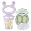 Haakaa Fresh Food Feeder with Mini Nibble Tray, Lavender/Pea Green