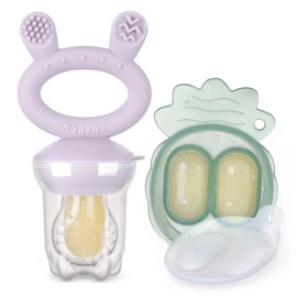 Haakaa Fresh Food Feeder with Mini Nibble Tray, Lavender/Pea Green