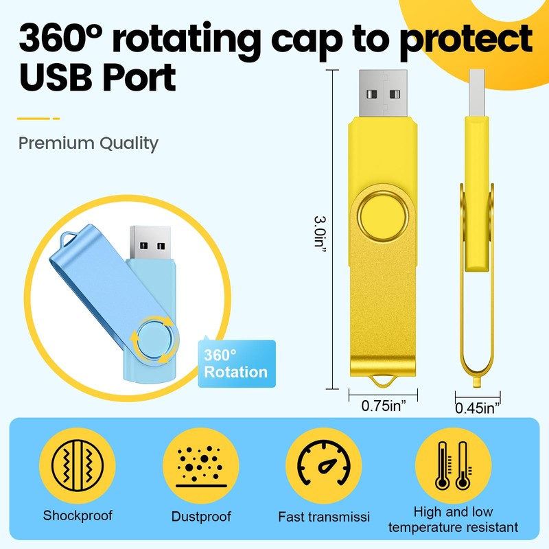 Kepmem 10Pcs 2GB USB Flash Drives Bulk USB 2.0 Flash