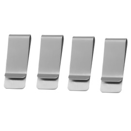 4PCS Stainless Steel Money Clips – Slim Minimalist Metal Clip for Cash & Cards – Durable Brushed Silver Pocket Accessory