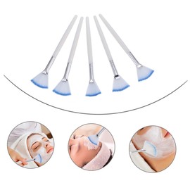 Baluue 5pcs White Fan-shaped Brush Makeup Applicators for Even and Comfortable Facial Application Reusable Skin Care Tool for Peel and Serums