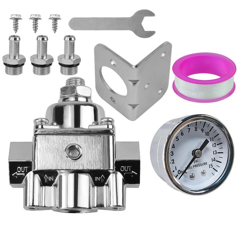 12-804 Adjustable Fuel Pressure Regulator With Gauge