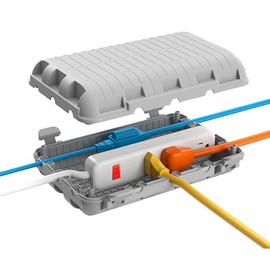 Caja eléctrica exterior impermeable, cubierta de cable de extensión grande (9.1 x 6.6 x 2.7 pulgadas), protector de enchufe, caja de seguridad para conexión de cables IP54 resistente al agua para tira