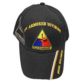 U.S. Army Division and Brigade Baseball Caps Quality Embroidered Hats (1st Armored Division Old Ironsides Soldiers)