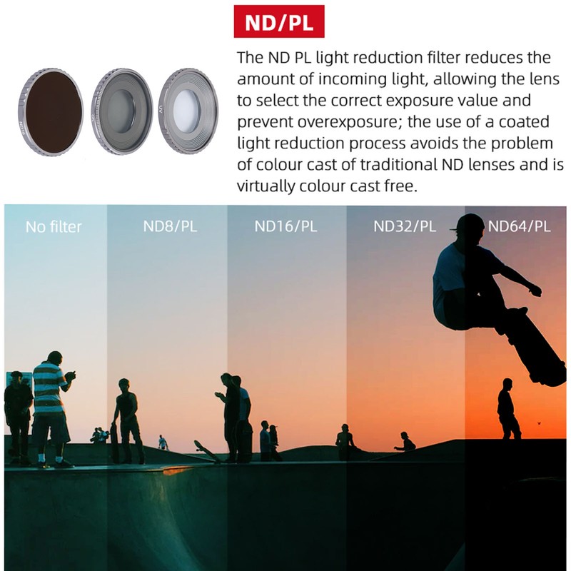 3pcs Camera ND Filter Kit UV CPL ND16 Action Camera