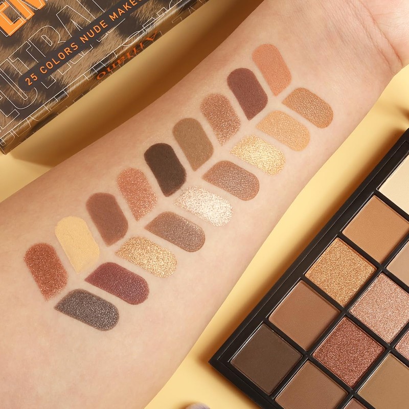 Afflano Neutral Eyeshadow Palette Nude Tones 25 Colours, Professional Long-Lasting