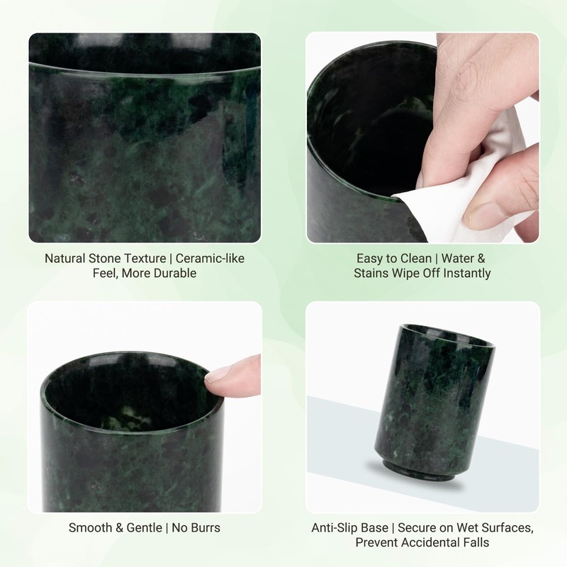 Marble Toothbrush Holder & Elegant Multi-Functional Toothbrush Cup, Ideal for