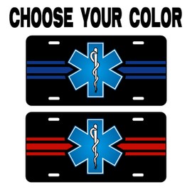 EMS Star of Life License Plate - Reflective - EMT EMS - Nice - First Responder