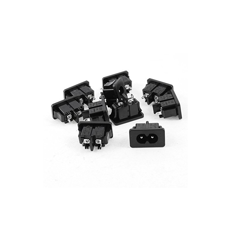 sourcing map 10 Pcs Panel Mount Male IEC320 C8 Power