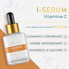 I-SERUM - Gesichtsserum Vitamin C - hellt und ebenmäßig - antioxidative Eigenschaften für strahlende und jugendliche Haut - stimuliert die Kollagenproduktion - reduziert dunkle Flecken - 30 ml
