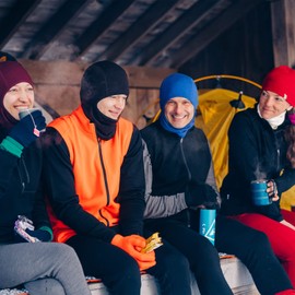 Pasamontañas 100% lana merina, azul real, talla única