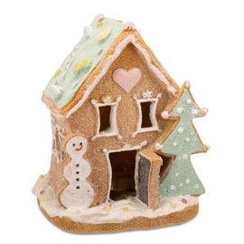 100 North GCA International Decorative Christmas Tabletop Figurine Festive Holiday Décor 4.5 x 5 Inch Resin Light Up Gingerbread House