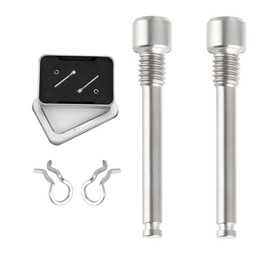 Wjelet 2 Pcs M4 Titanium Bolts for Bike Disc Brake Pads Threaded Pin Inserts Screw Disc Brake Pad Pin Axle with Circlips and Storage Box,Compatible with Shimano, Y8J798060 (Silver)