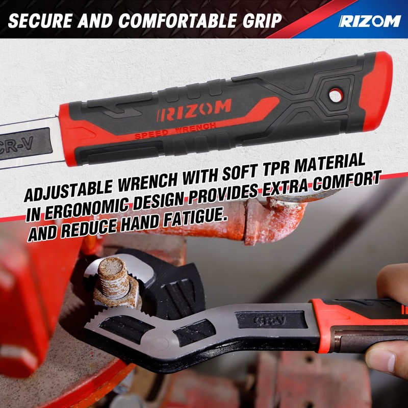 Rizom Pipe Wrench Set, 6” 8” 10” Self Adjusting Wrench,
