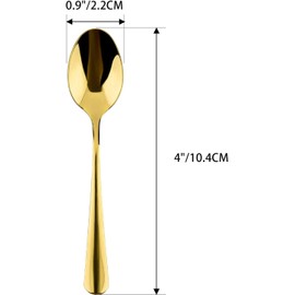 Q&A Demitasse Espresso Spoons, 4.1 Inch Stainless Steel Mini Coffee Spoons, Pack of 12, Gold