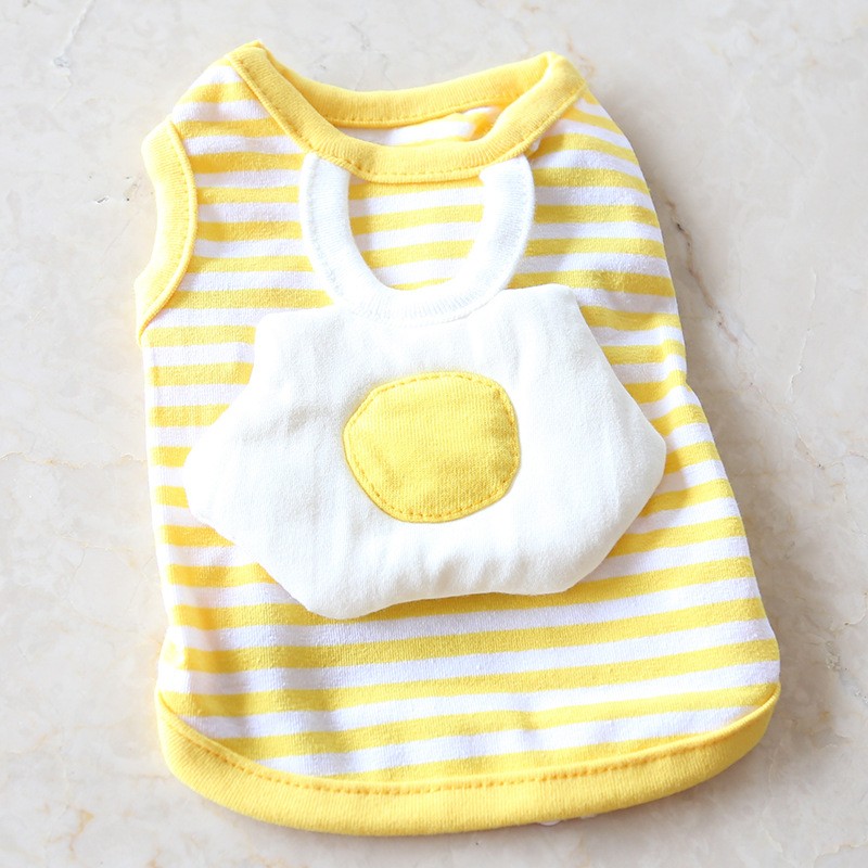Puppy Striped Egg Vest Cute Skin Friendly Breathable Round Neck