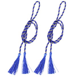 Sunnydaze Indoor/Outdoor Decorative Rope Curtain Tiebacks - Set of 2 - Blue