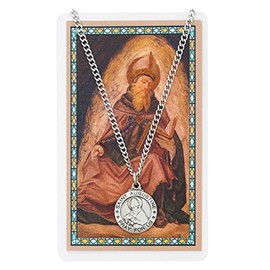 St Augustine Prayer Card With Medal Saint Catholic Christian Pendant Charm Patron