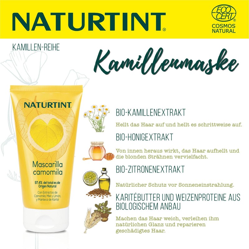 Naturtint Chamomile Mask Moisturising and Shiny Intense Golden Reflections 97.4%