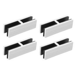 Zwinz Glass Railing Clamp 4 Packs, Stainless Steel 304 Glass Bracket Clip Support 0.39"-0.53"（10mm-13.5mm）, Glass Shelf Brackets for Railing, Balcony Deck, Stairs (180 Degree)