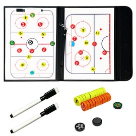 NinBase Magnetic Ice Hockey Board, Erasable Strategy Hockey Tactics Double-Sided Coaching Board Equipment with Magnetic Player Magnet and Marker Pen Accessories Men Teenage Present