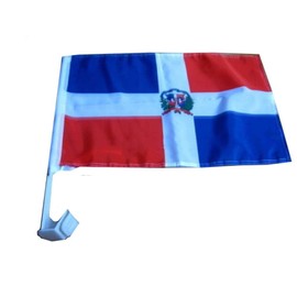 MWS (2 Pack Dominican Republic Country Car Window Vehicle 12x18 12"x18" Flag