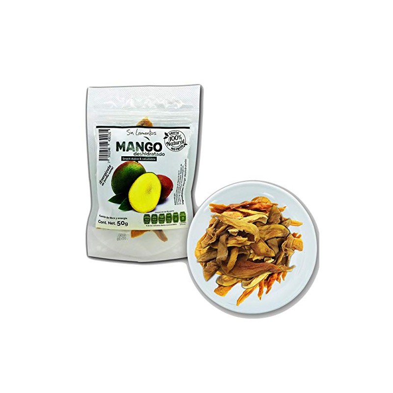 Snack De Mango Deshidratado (10 piezas). Natural, SIN azúcar añadida