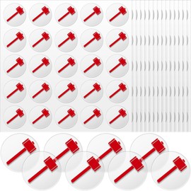 Noveread 200 Pcs Football Helmet Stickers Sledgehammer Helmet Award Decals 1'' Vinyl Baseball Softball Hockey Lacrosse Stickers Self Adhesive Sports Themed Decals, 8 Sheets(Red on Clear)