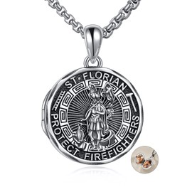 YFN Saint Patron Necklace Sterling Silver Amulet Medal Pendant Religious Jewellery Gifts for Men and Women, Sterling Silver, No Gemstone