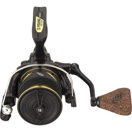 13 FISHING - Axum Spinning Reel - 6.2:1 Gear Ratio - 4.0 Size (Salt+Fresh) - AX-6.2-4.0, Black/Gold